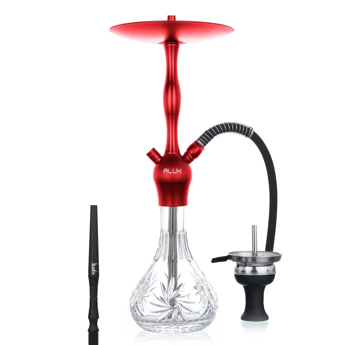 Narghilè Aladin Alux Admiral RED – 50cm Acciaio & Vetro