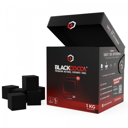 Carboni Narghilè BLACKCOCO's 26mm 1KG Naturali in Guscio di Cocco